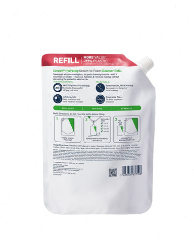 Hydrating Cream-to-Foam Cleanser Refill