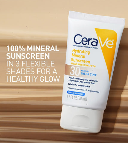 Hydrating Mineral Sunscreen SPF 30 Face Sheer Tint, Shade: Medium